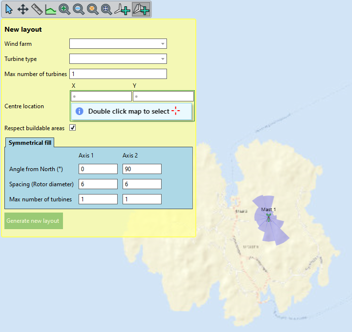 Turbine Layout Map ToolBar