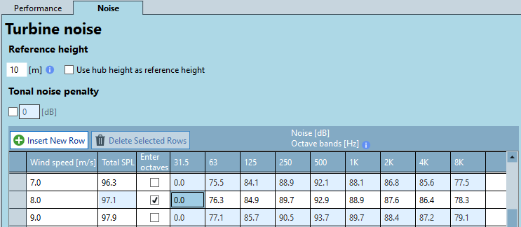 Turbine Type Noise Settings