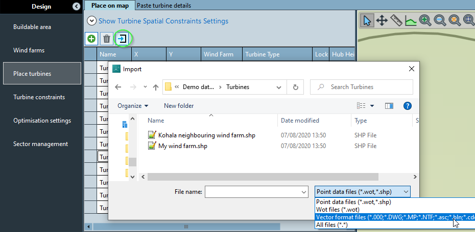 Place Turbines Import From File