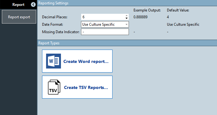 Report Export Options