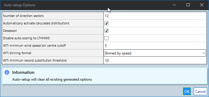 Calculate Wind Climate Auto Setup Options