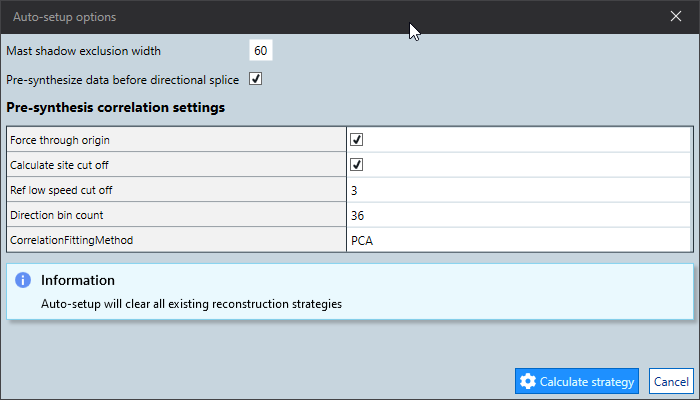 P M C Auto Setup Settings